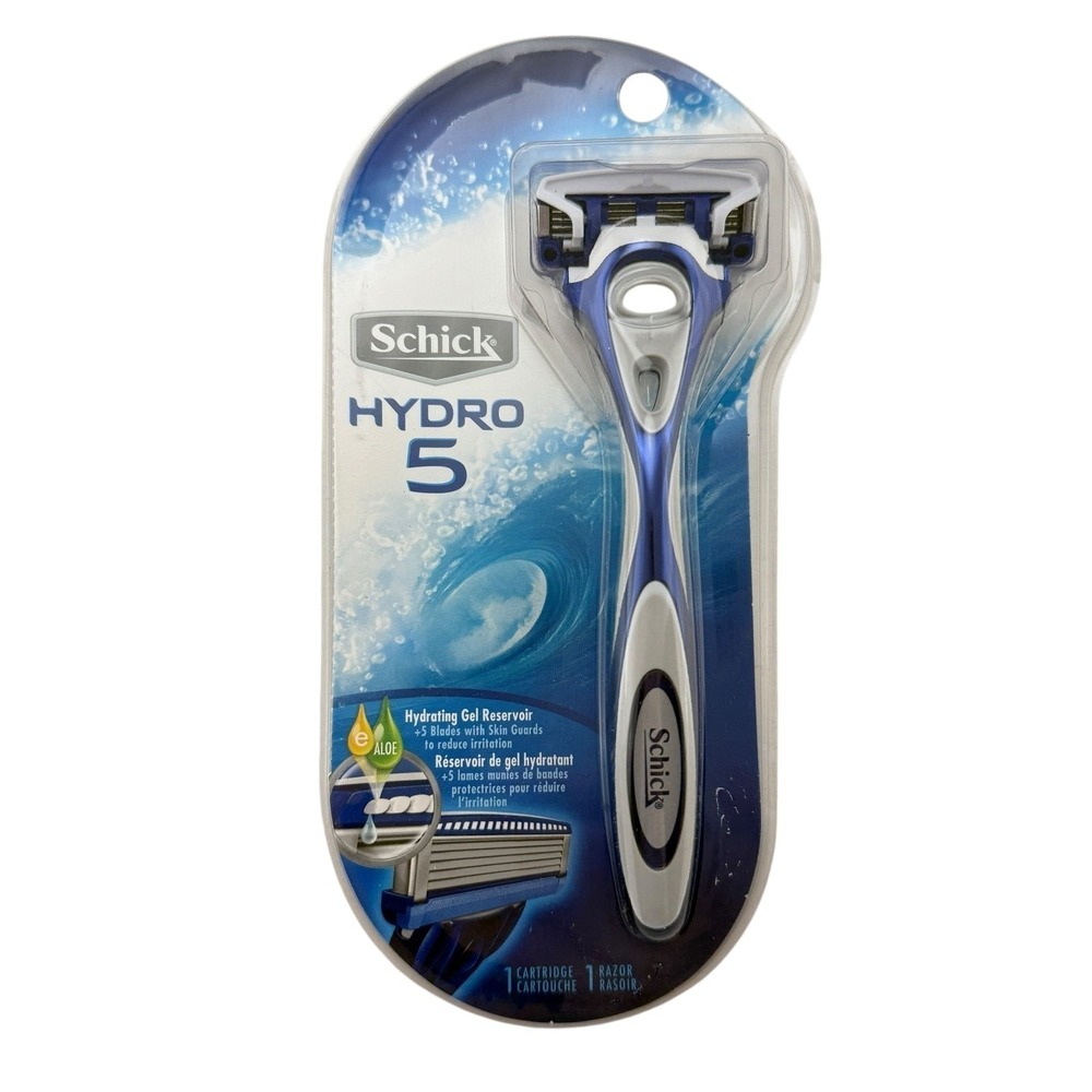 Schick Hydro 5 NIP Razor Handle + 1 Cartridge Set (5) New Clamshell Packaging - Picture 4 of 5